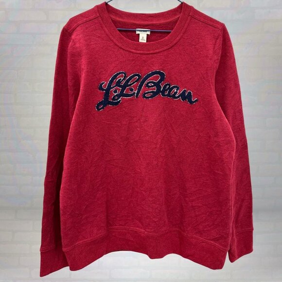 L.L. Bean Maroon Sweatshirt | Red Embroidered Logo Crewneck | Size Medium - Picture 1 of 4